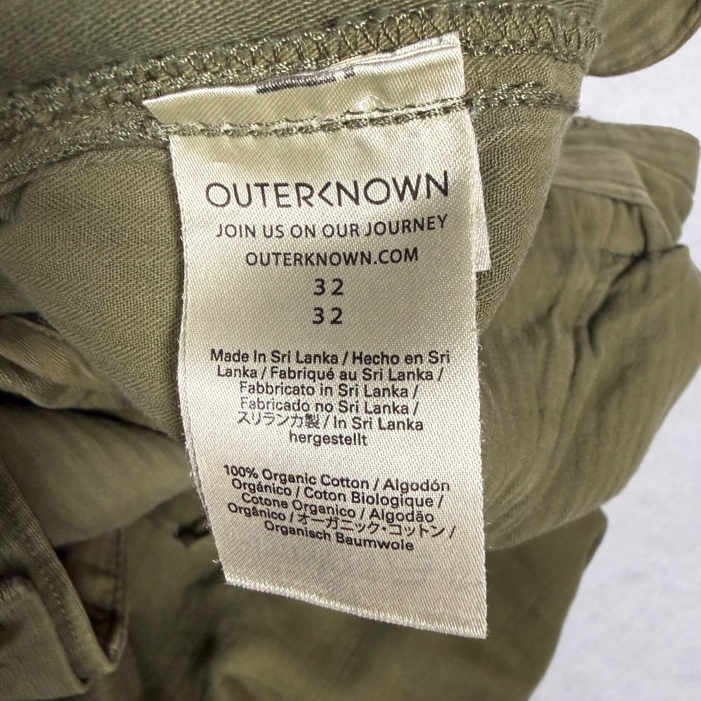 Outerknown Cargo Fatigue Pants Mens 32x26 Olive Green Organic Cotton Ripstop - Picture 6 of 13